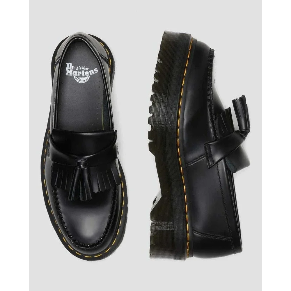 Dr. Martens Black Leather Platform Tassel Loafers - Picture 13 of 13